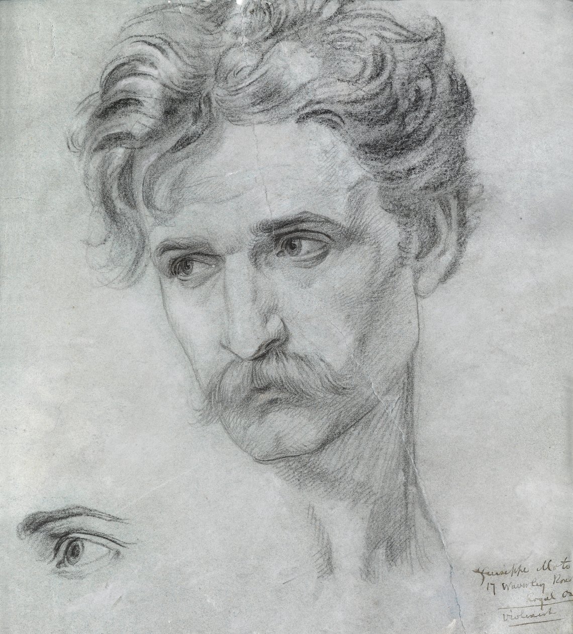 Giuseppe Moto çalışması (kağıt üzerinde tebeşir) by Frederick James Sheilds