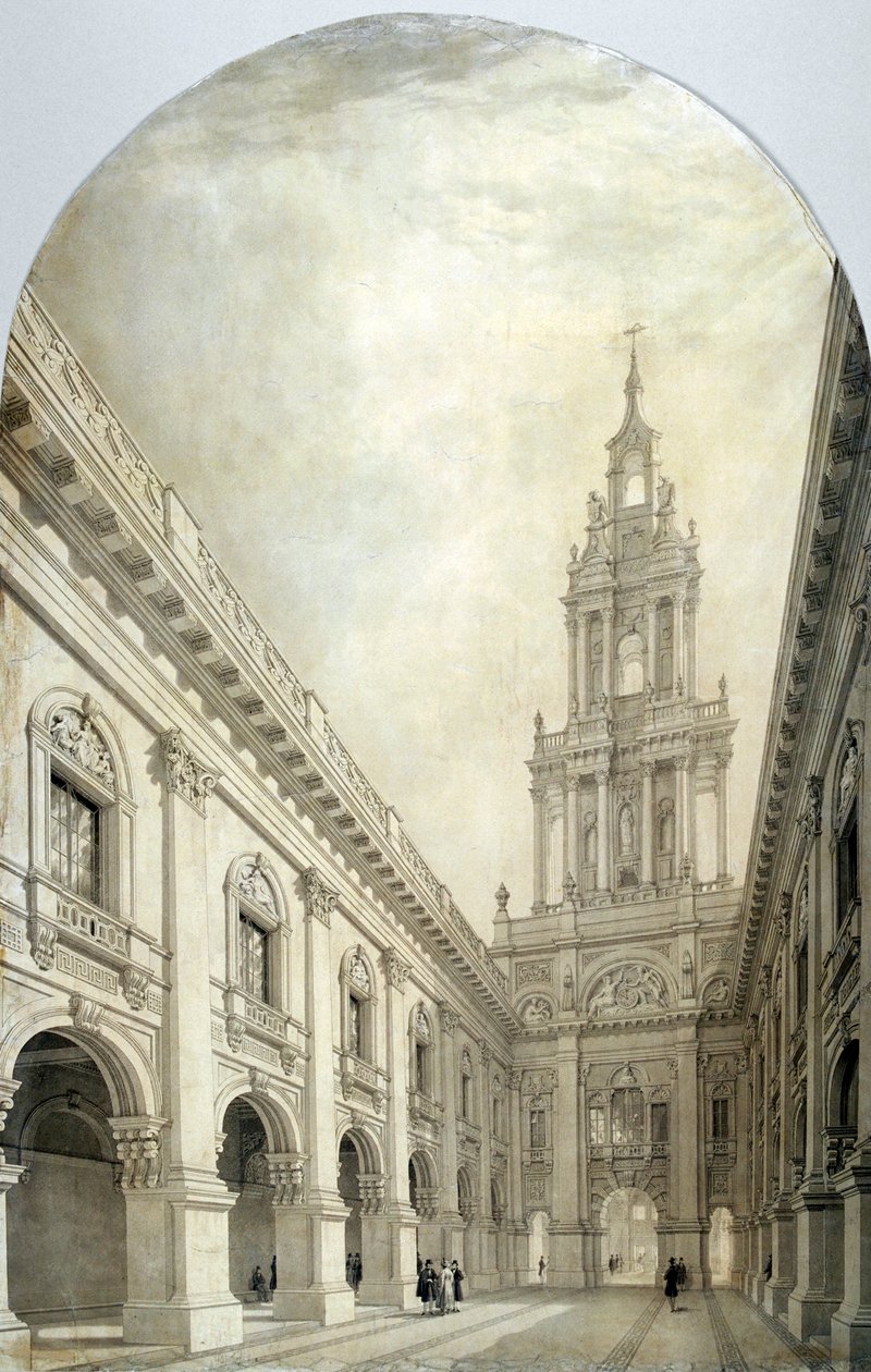 Yeni Kraliyet Borsası için tasarım, 1839. by Frederick Mackenzie