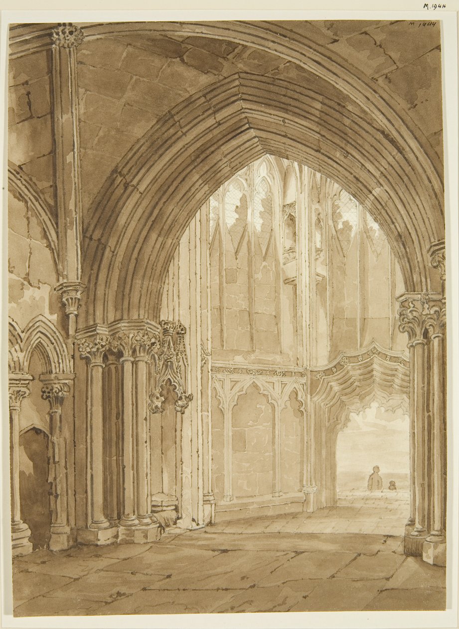 St Mary Redcliffe Kuzey Sundurma İç by Frederick Mackenzie