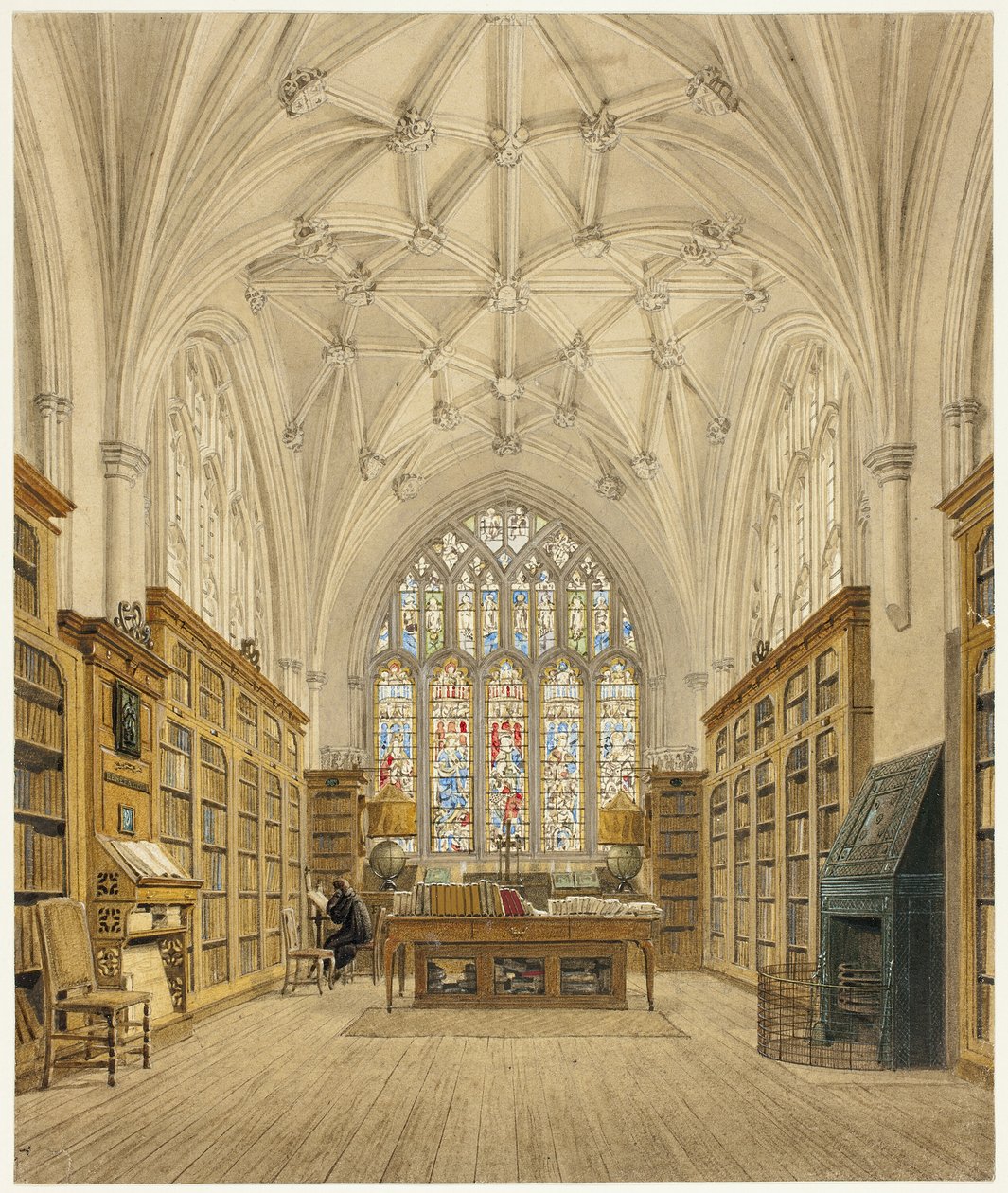 Winchester Koleji Kütüphanesi by Frederick Mackenzie