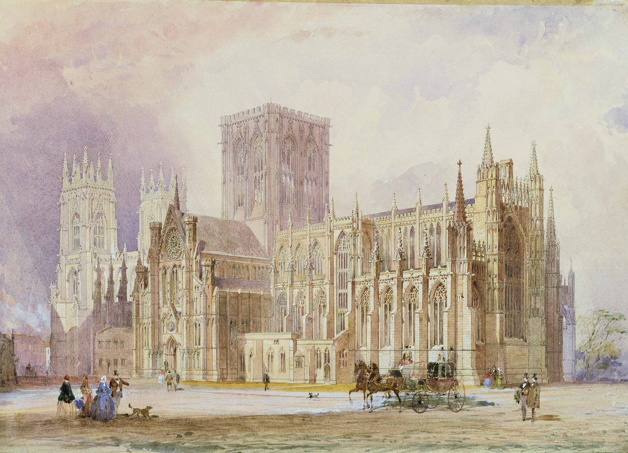 York Minster: güneyden görünüm by Frederick Mackenzie