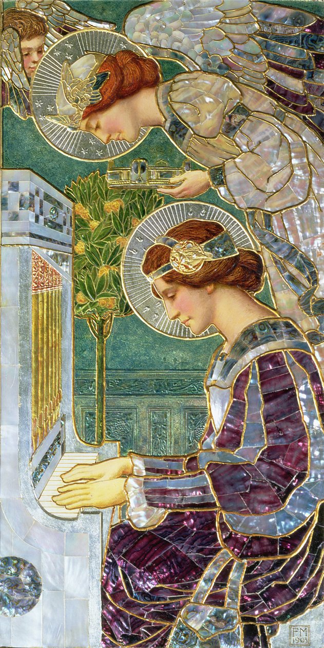 Aziz Cecilia, 1903 (boyalı kabartma, sedef) by Frederick Marriott