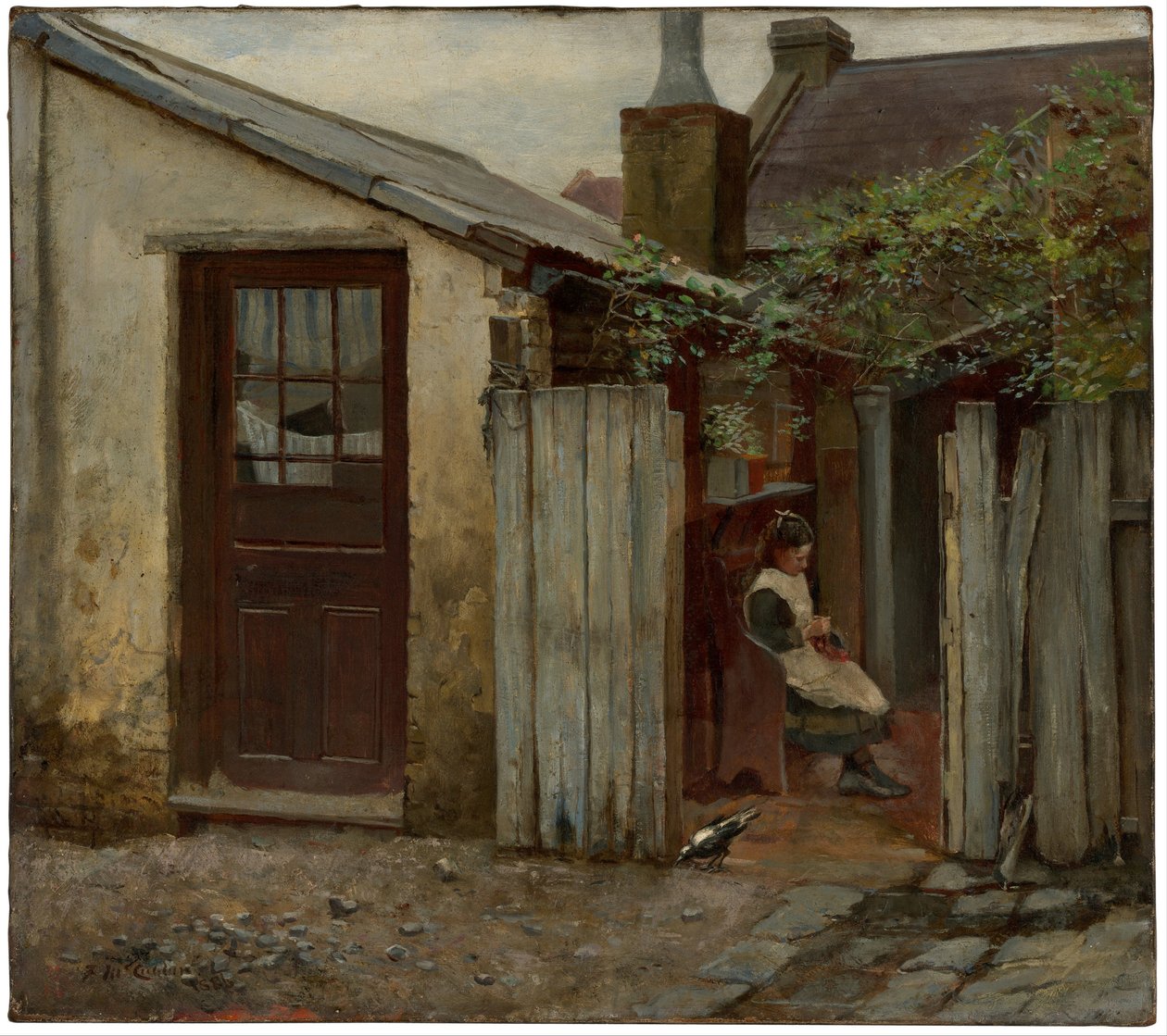 King Street fırınındaki kuşlu kız, 1886 by Frederick McCubbin