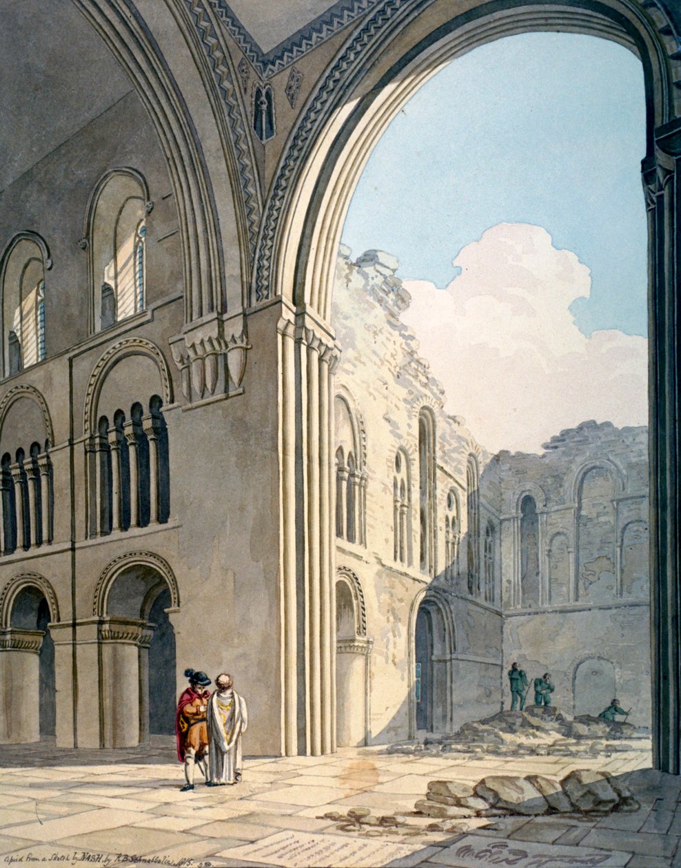 Onarımlar sırasında Aziz Bartholomew-the-Büyük Kilisesi Korosu, Smithfield, Londra Şehri, 1815 by Frederick Nash