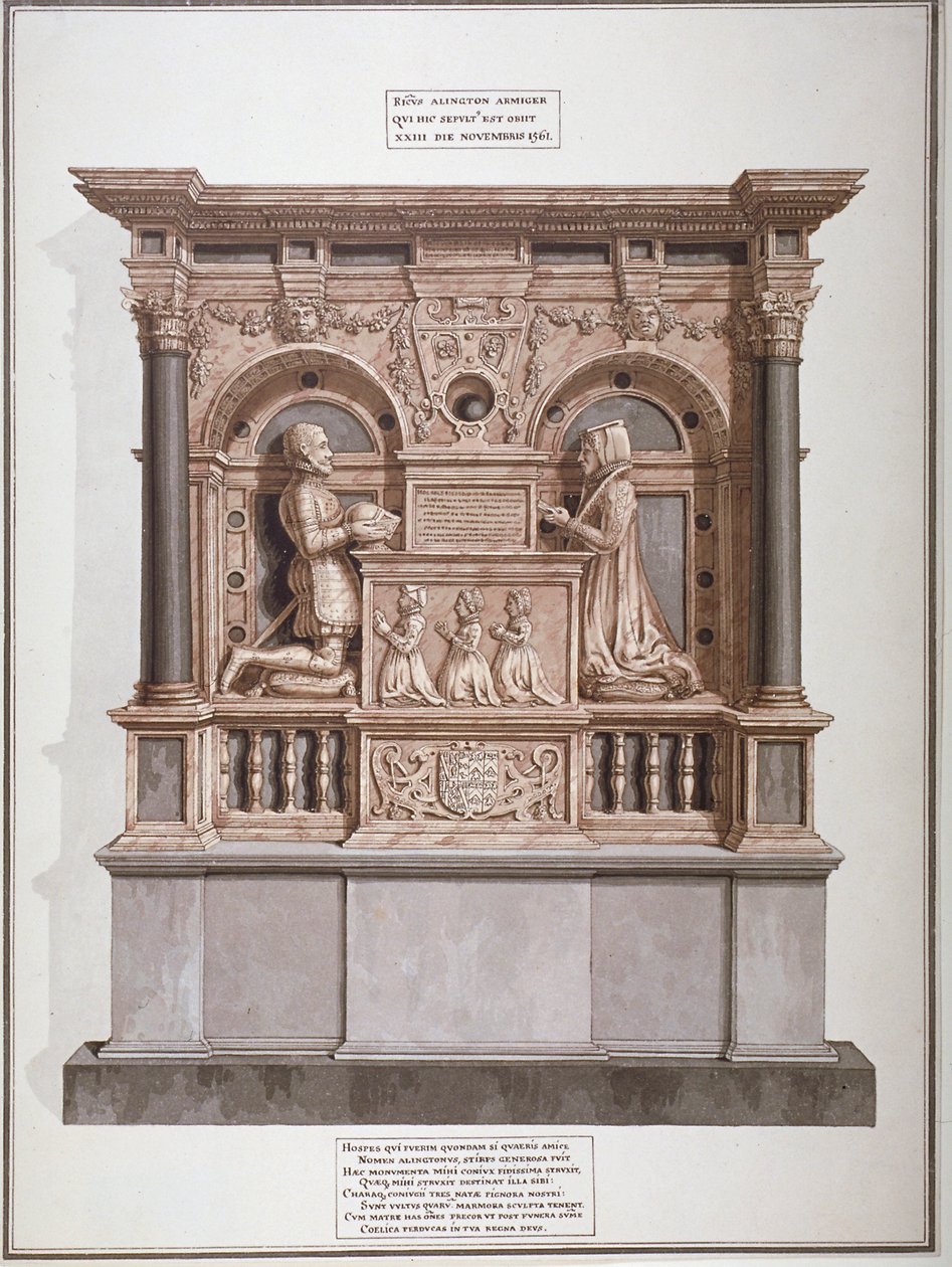Rolls Şapeli'ndeki Richard Allington Anıtı, Chancery Lane, Londra Şehri, 1800 by Frederick Nash