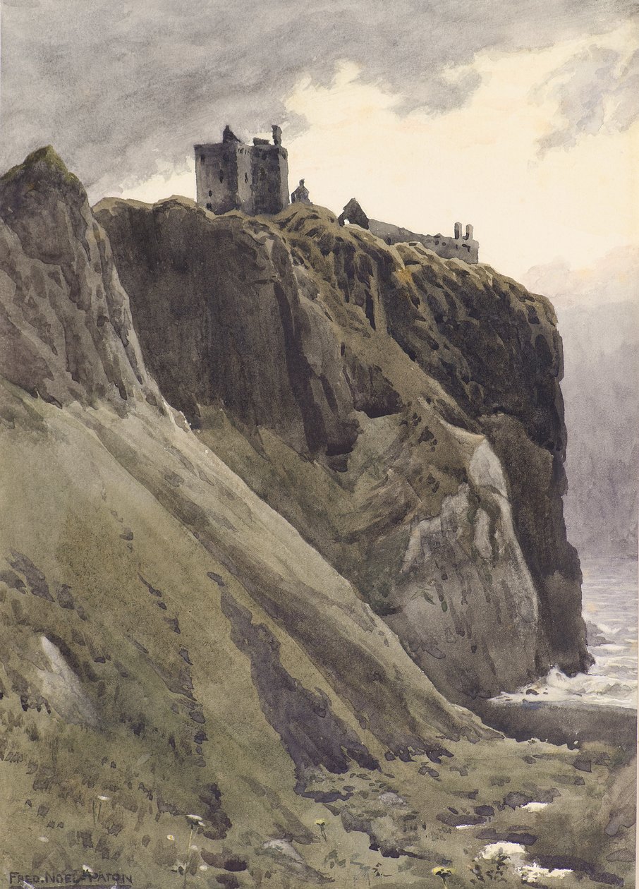 Eski Kale, Dunottar (suluboya) by Frederick Noel Paton