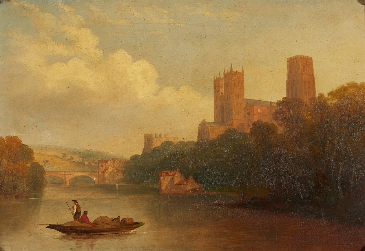 Nehirden Durham (tuval üzerine yağlı boya) by Frederick Richard (manner of) Lee