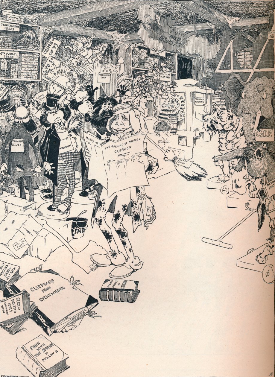 Zeki Bir Karikatürcünün Mülk Odası, c1890 by Frederick Richardson
