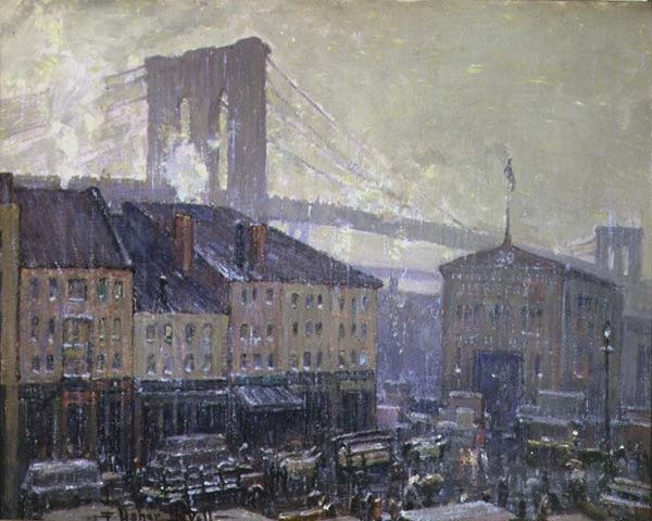 East River, New York, Kış (tuval üzerine yağlı boya) by Frederick Usher de Voll
