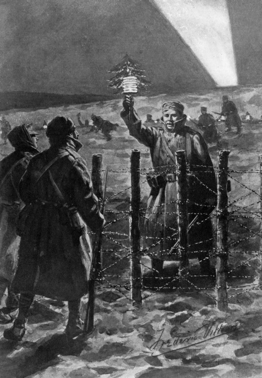 Batıdaki siperlerde bir Noel olayı, Aralık 1914, 1920. by Frederick Villiers