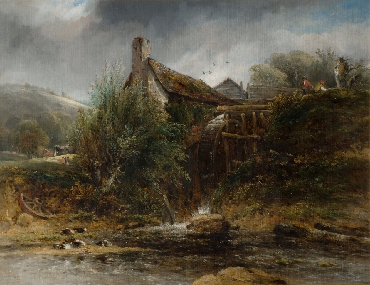Totnes Yakınlarında Bir Su Değirmeni, Devon, 1834. by Frederick W Watts