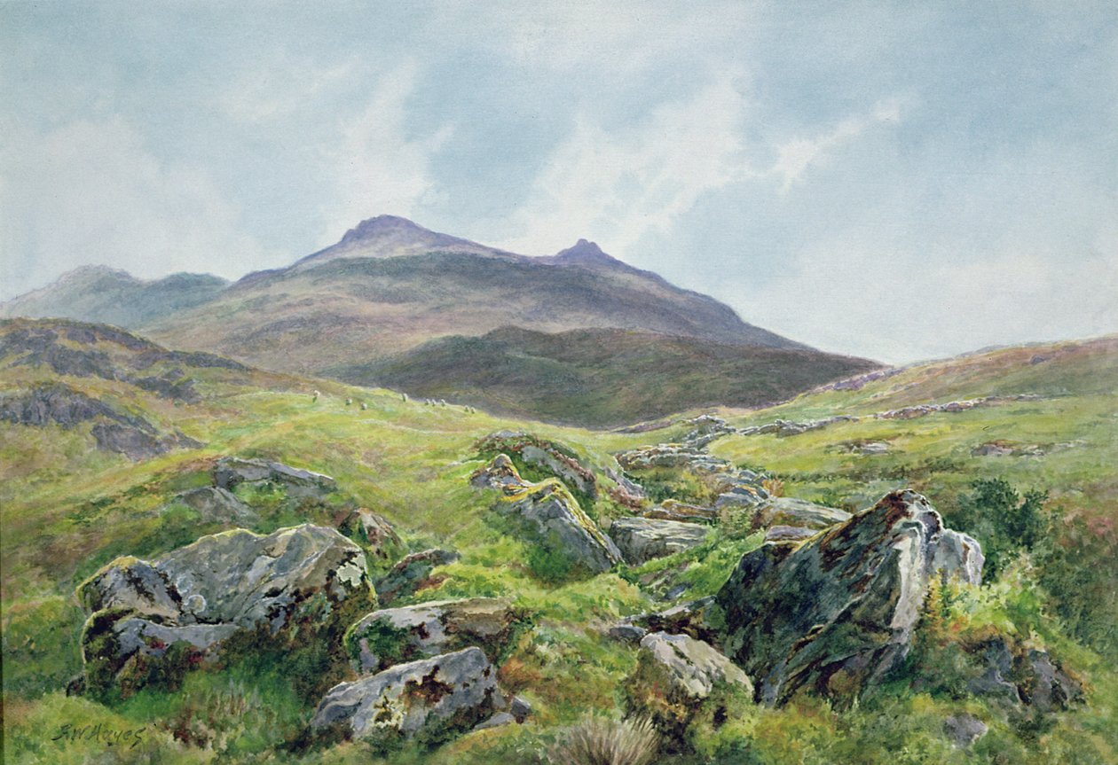 ಭೂದೃಶ್ಯ, ಸ್ನೋಡನ್ (ಜಲವರ್ಣ) ಟರ್ಕ್ by Frederick William Hayes
