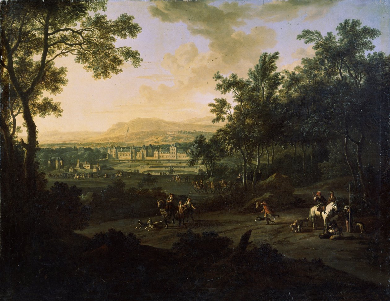 Avcılar ile manzara. Frederick de Moucheron
