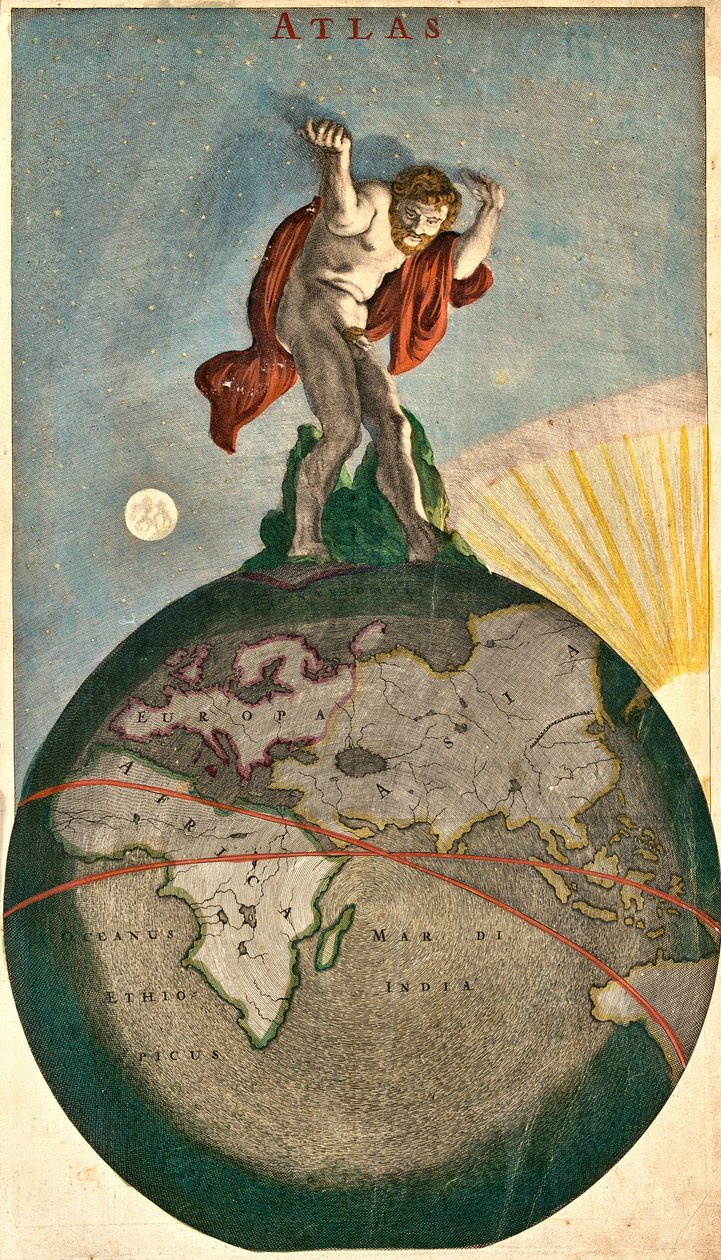 Atlas, Göksel kasayı destekliyor, Dünya