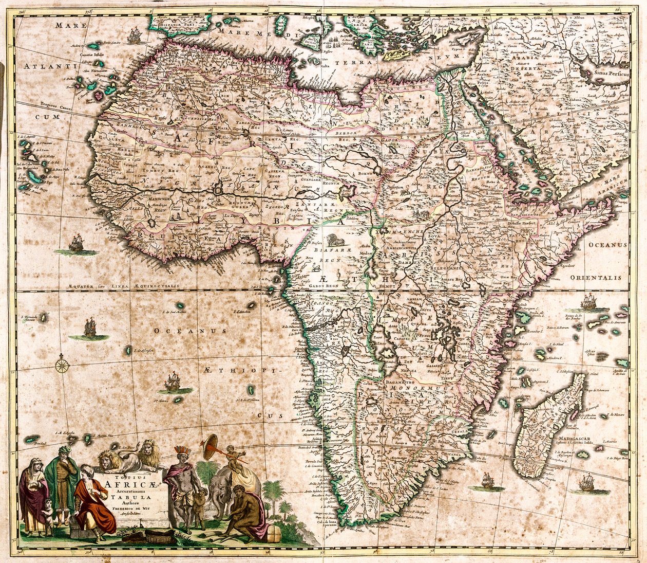 Afrika Haritası (gravür by Frederick de Wit
