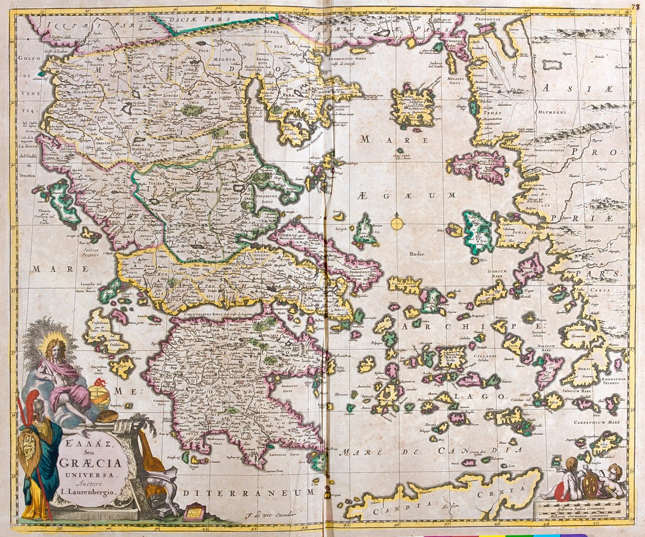 Yunanistan Haritası (gravür by Frederick de Wit