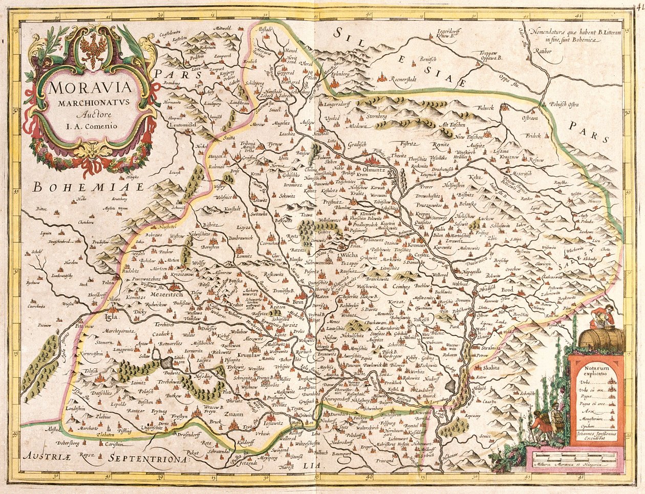 Moravya Haritası (Çek Cumhuriyeti) (gravür by Frederick de Wit