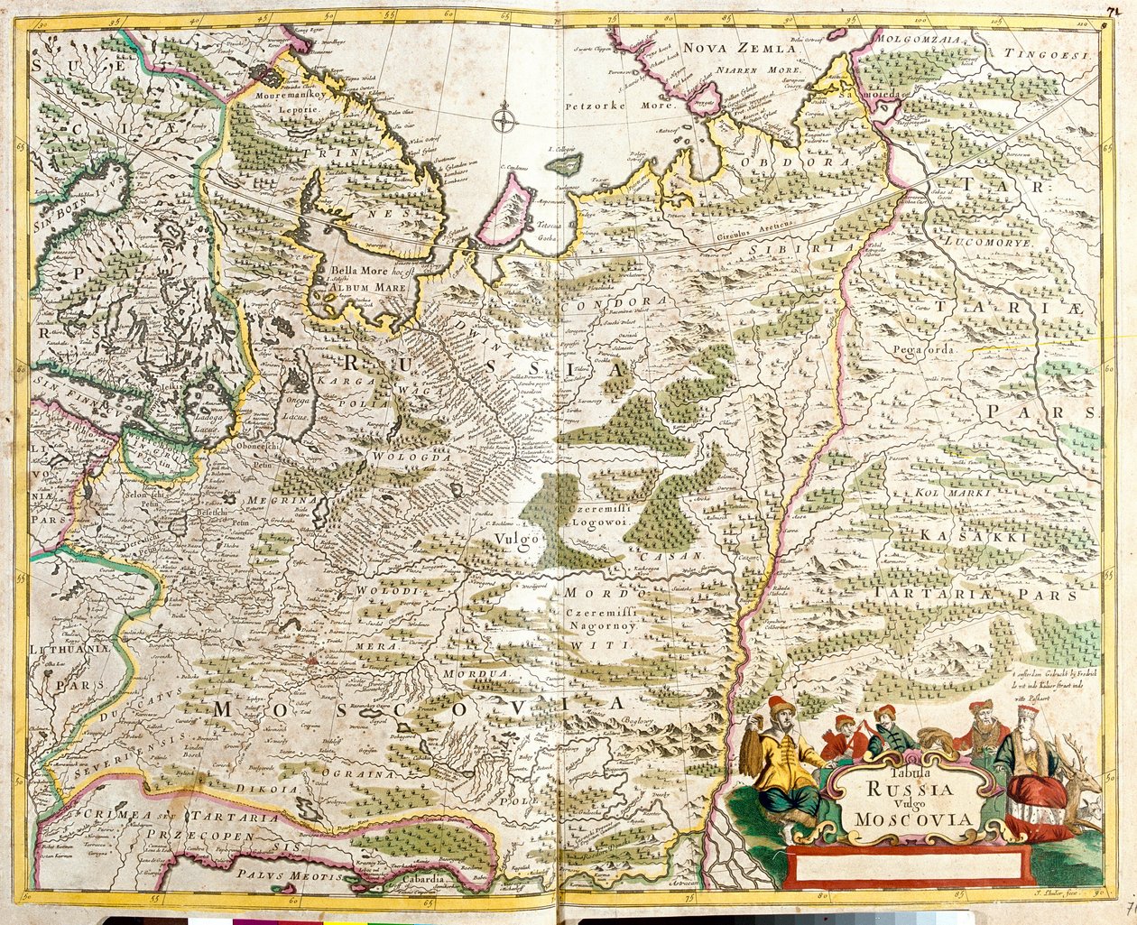 Rusya Haritası, Moskova şehri çevresinde (gravür by Frederick de Wit