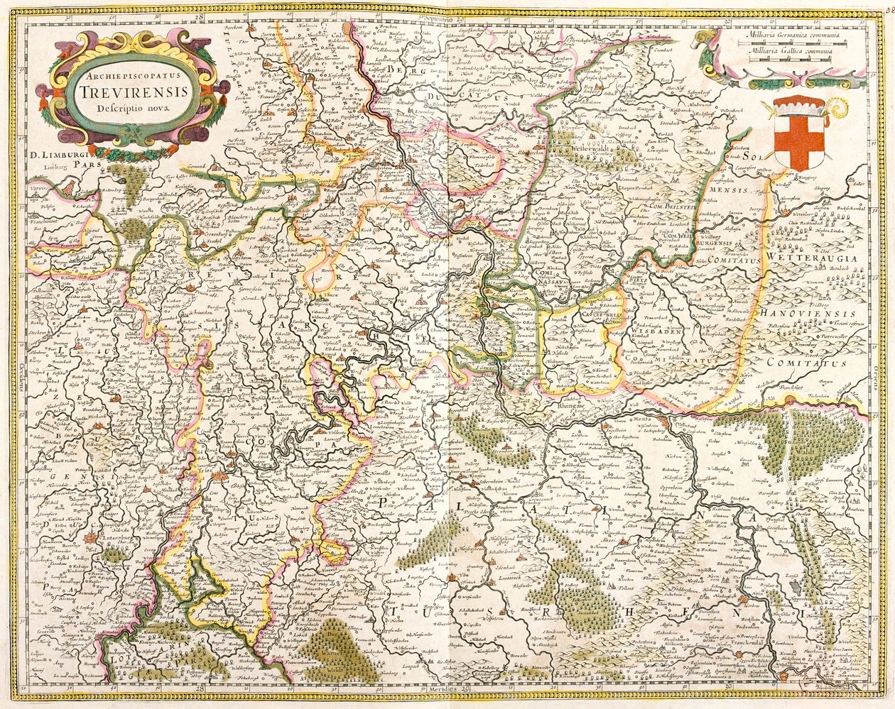 Treves Archeveche Haritası (Almanya) (gravür by Frederick de Wit