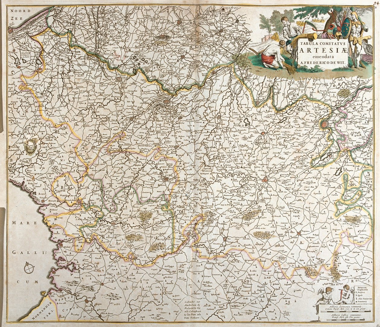 Artois Kontu Haritası (Fransa) (gravür by Frederick de Wit