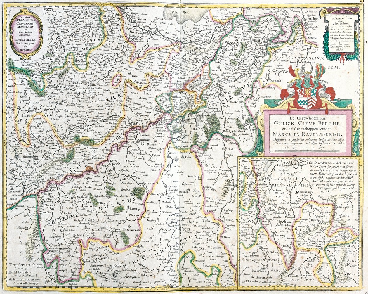 Ravensberg Kontu Haritası (Almanya) (gravür by Frederick de Wit