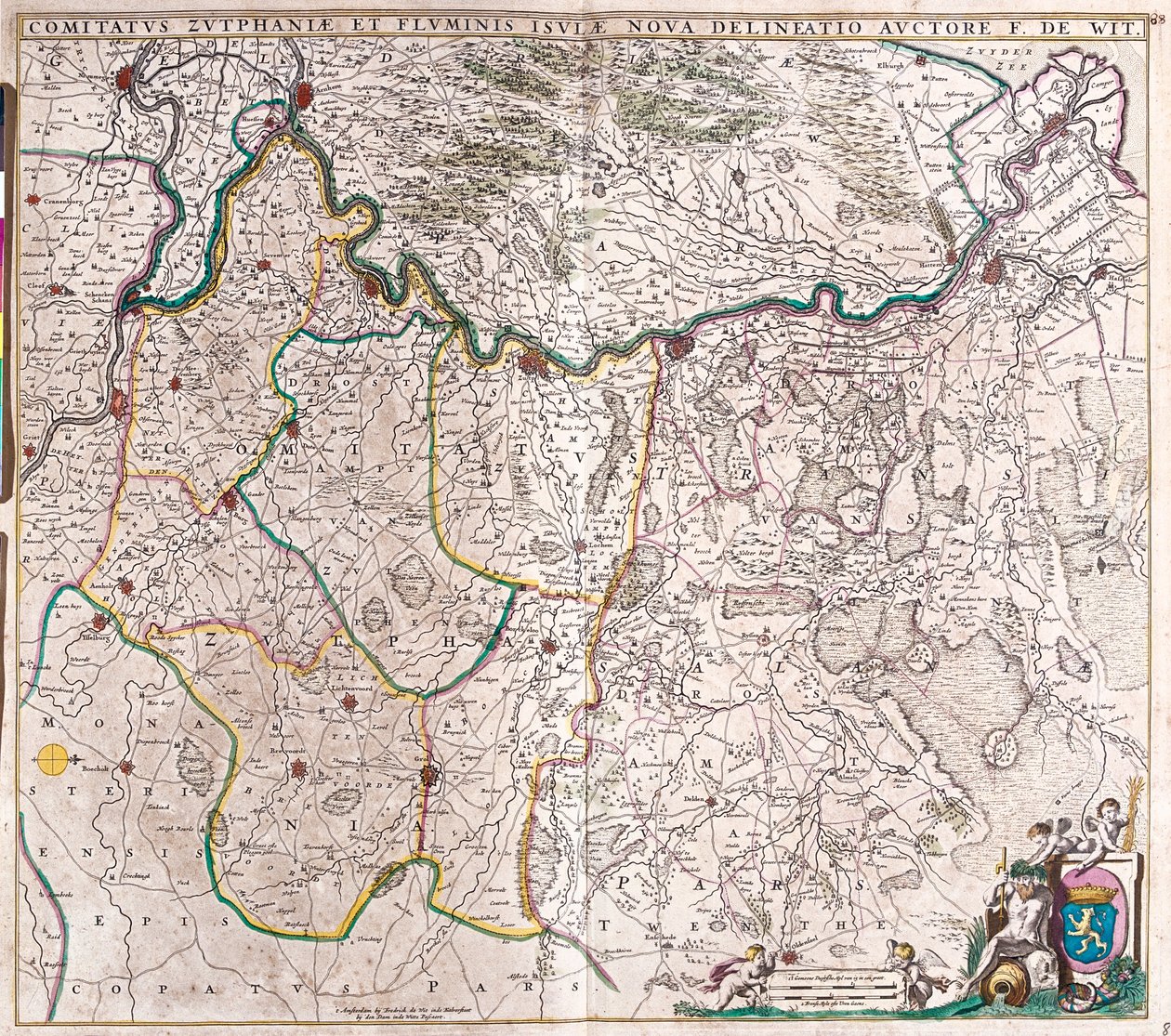 Zutphen Kontu Haritası (Almanya) (gravür by Frederick de Wit