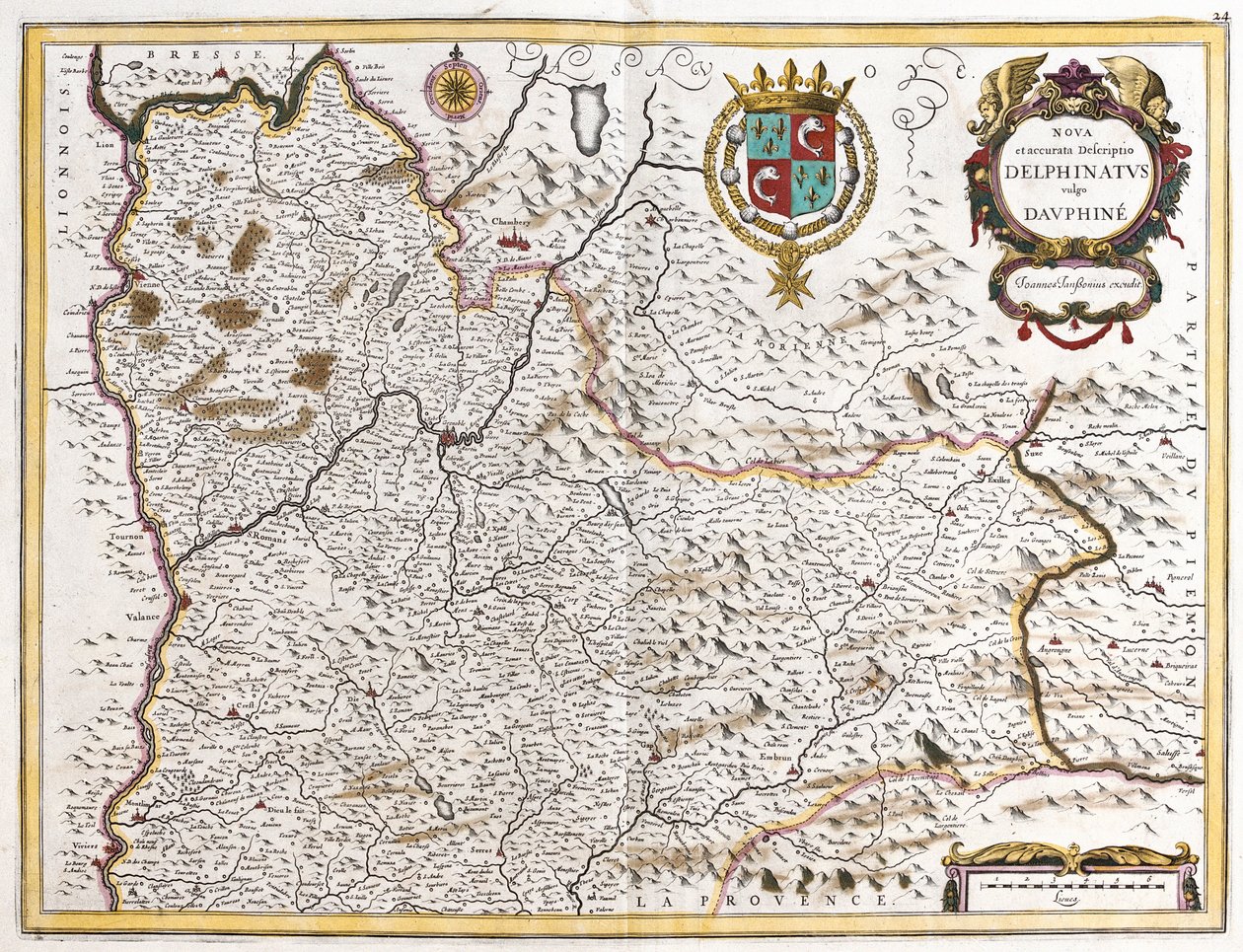 Dauphine Haritası (Fransa) (gravür by Frederick de Wit