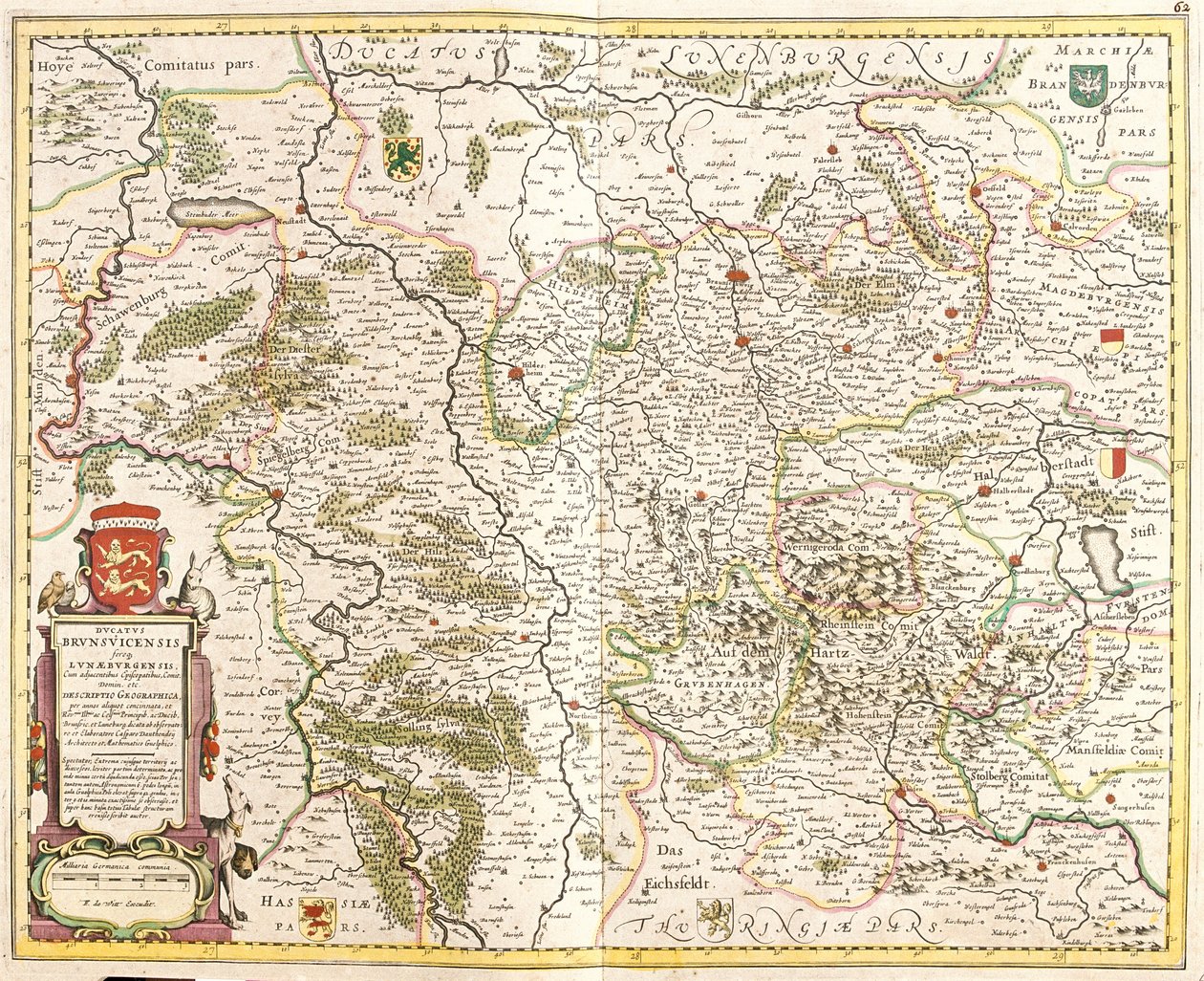 Brunswick Dükalığı Haritası (Almanya) (gravür by Frederick de Wit
