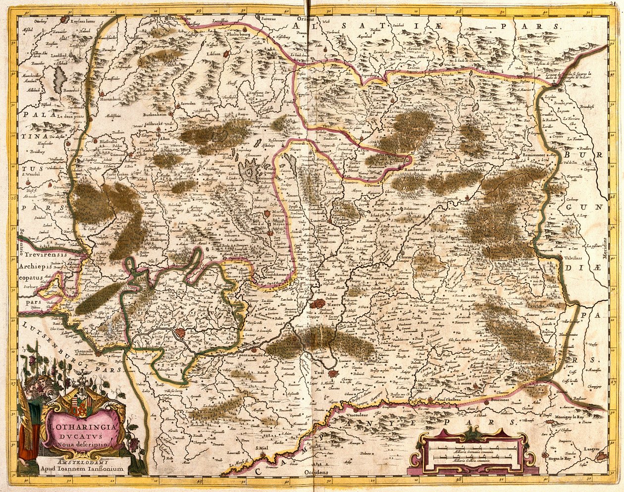 Lorraine Dükalığı Haritası (Fransa) (gravür by Frederick de Wit