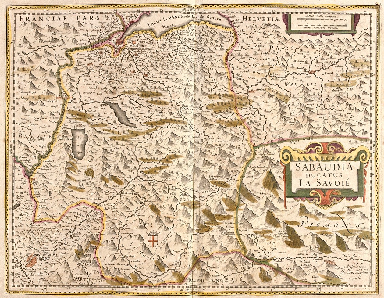 Savoie Dükalığı Haritası (Fransa) (gravür by Frederick de Wit