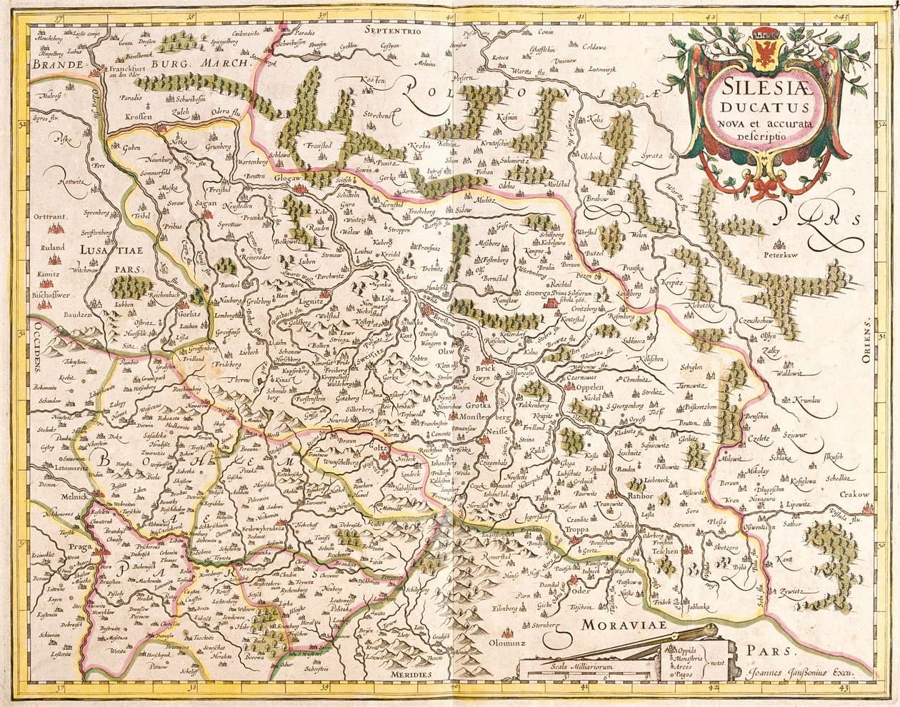 Silezya Dükalığı Haritası (Almanya ve Çek Cumhuriyeti) (gravür by Frederick de Wit