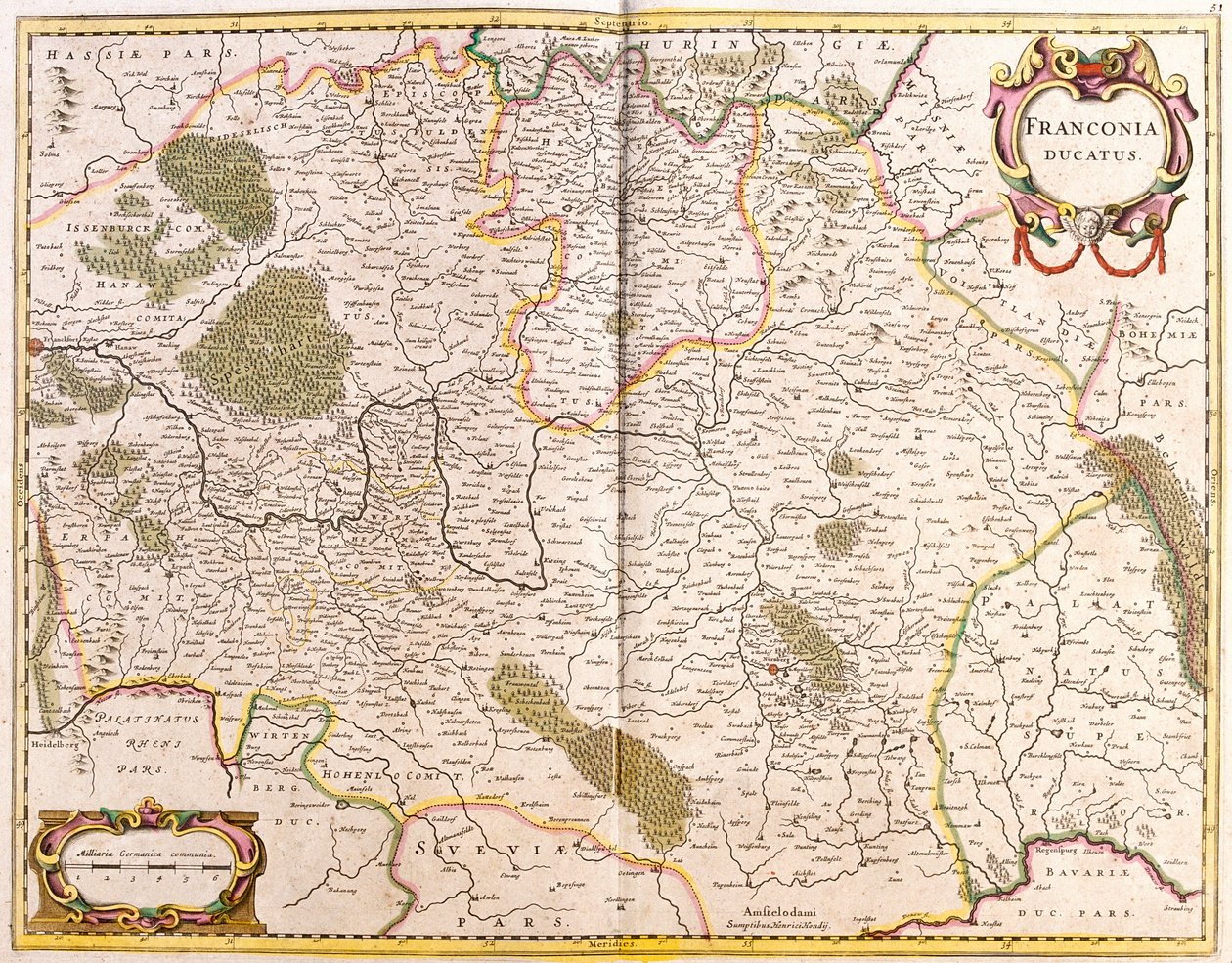 Franconia Dükü Haritası (Almanya) (gravür by Frederick de Wit
