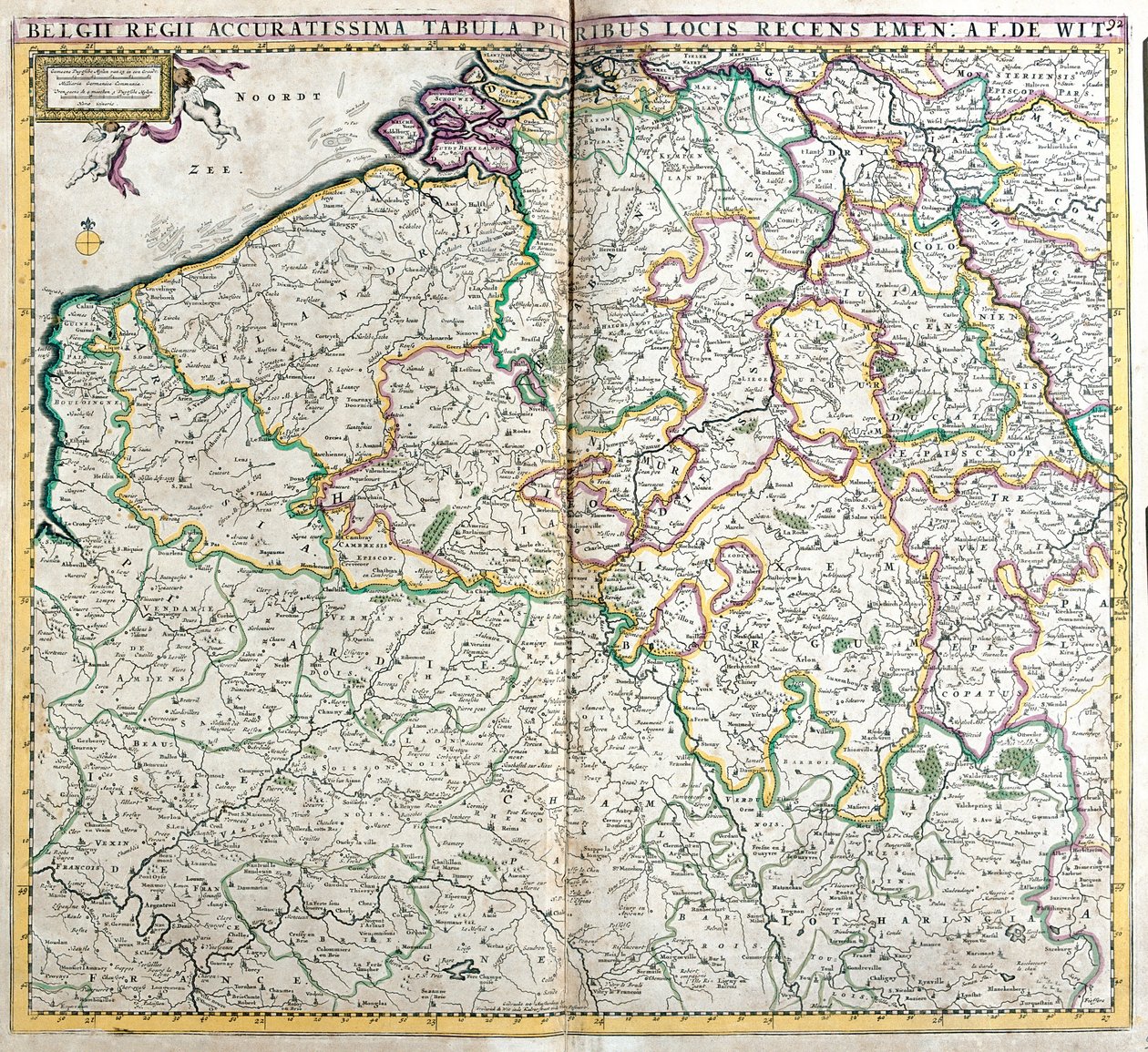 Hollanda Krallığı Haritası (gravür by Frederick de Wit