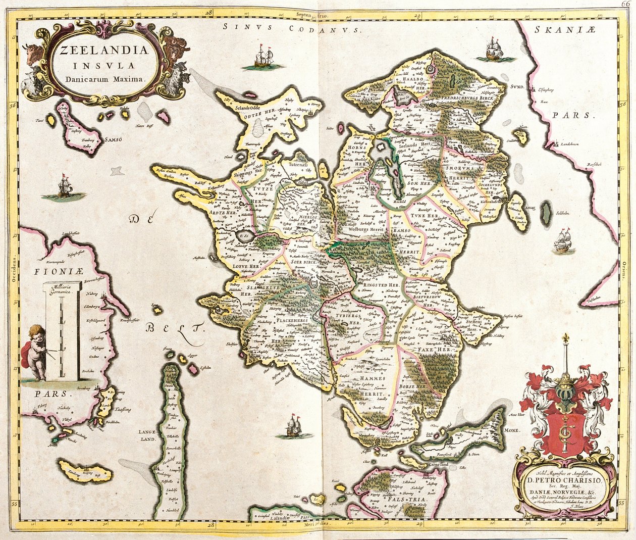 Zelande adasının haritası (Hollanda) (gravür by Frederick de Wit