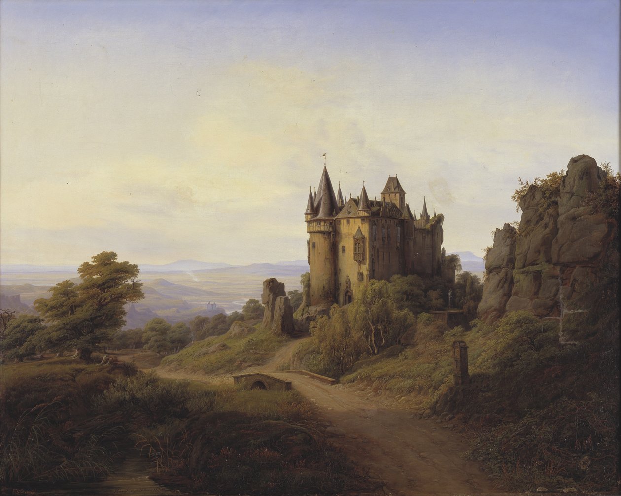 Eifel Nehri üzerindeki Büresheim Kalesi by Frederik Sødring