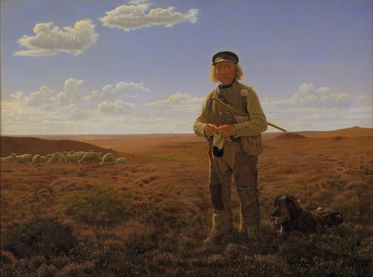 Moors üzerinde bir Jutland Çoban by Frederik Vermehren