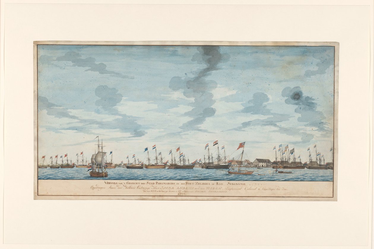 Paramaribo şehrinin görünümü by Frederik Jägerschiöld (signed by artist)