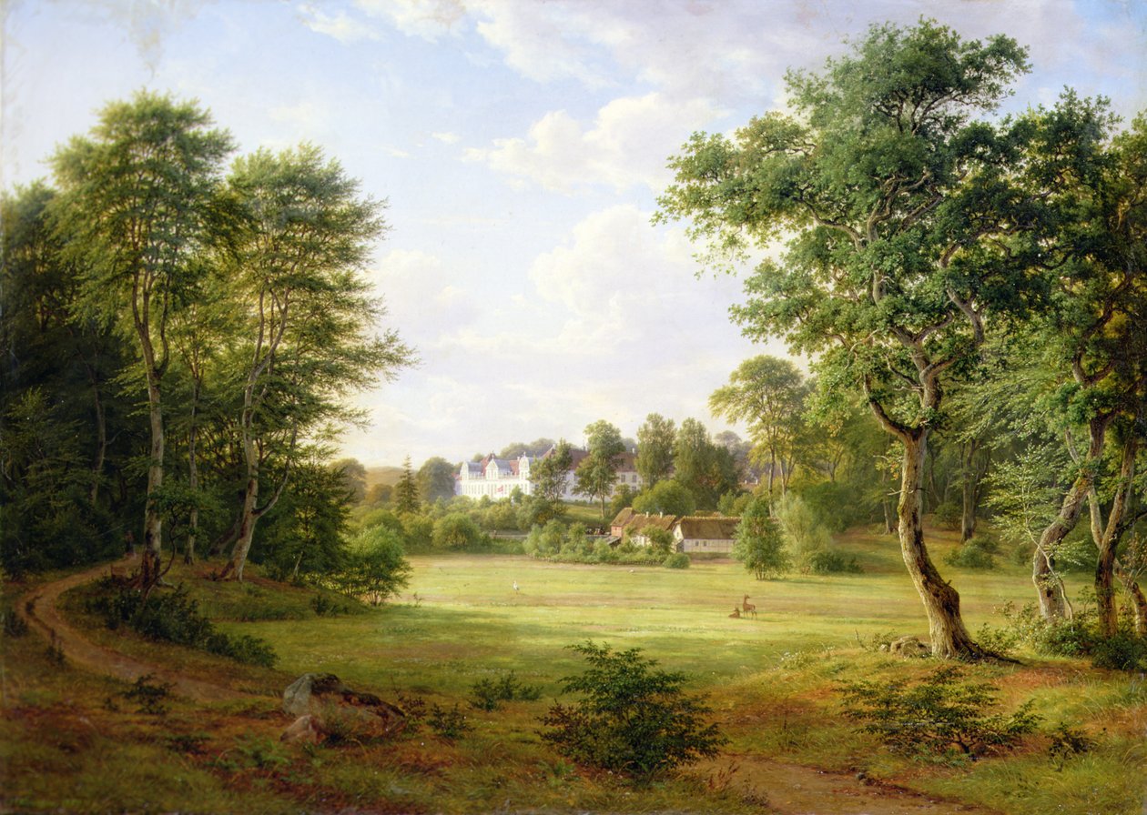 Küçük Kaleli Danimarka Manzarası (tuval üzerine yağlı boya) by Frederik Kiaerskou
