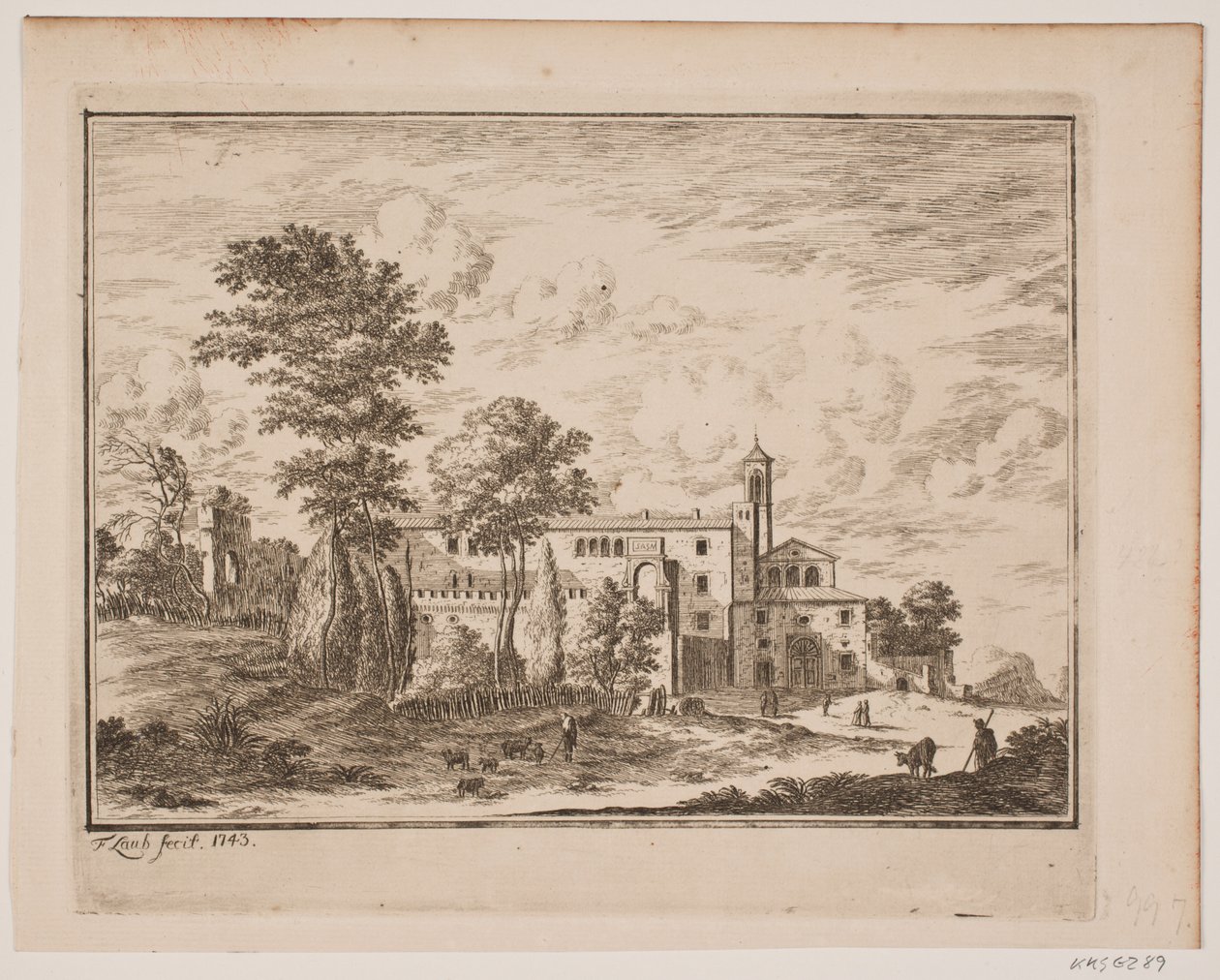 Bir İtalyan köyünün ortasında bir manastır binası by Frederik Laub