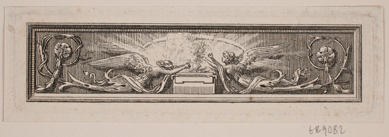 Sunak ve iki melek ile süsleme by Frederik Ludvig  Bradt