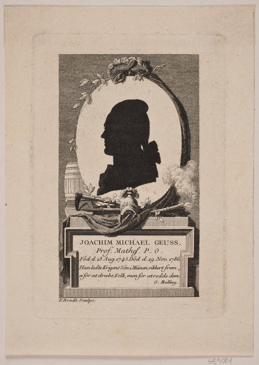 Silüeti Prof. Joachim Michael Geuss profil t.v. by Frederik Ludvig  Bradt