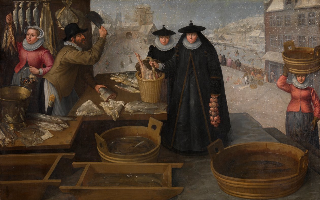 Balık pazarı (tuval üzerine yağlıboya) by Frederik Valckenborch