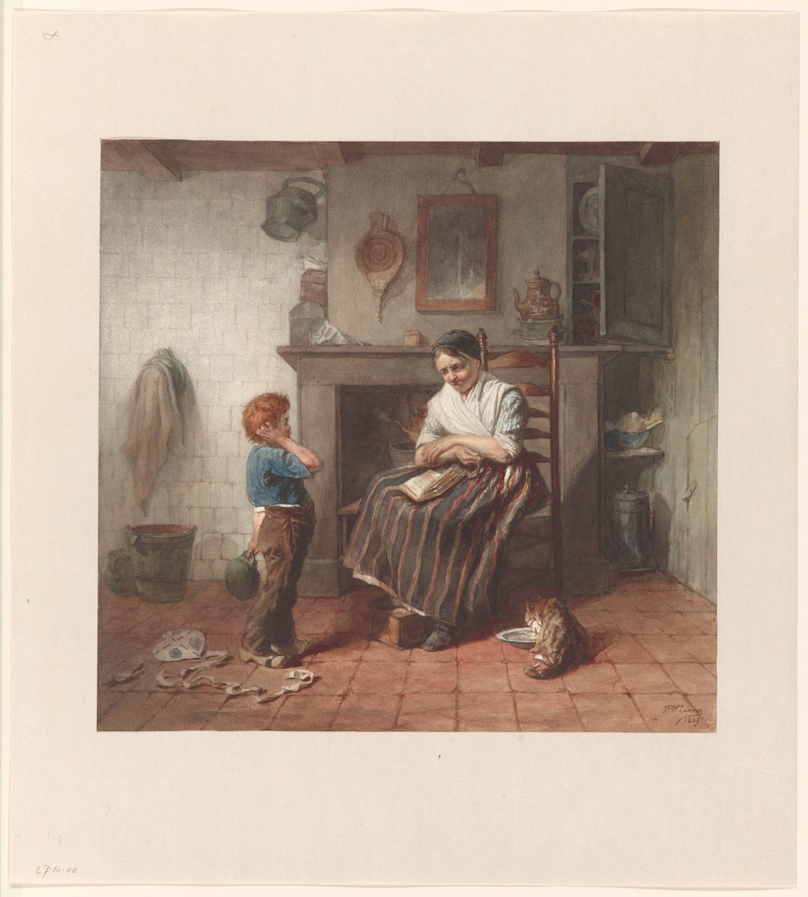 Bir çocuk, bir uçurtma ve bir kadın ile iç by Frederik Willem Zürcher
