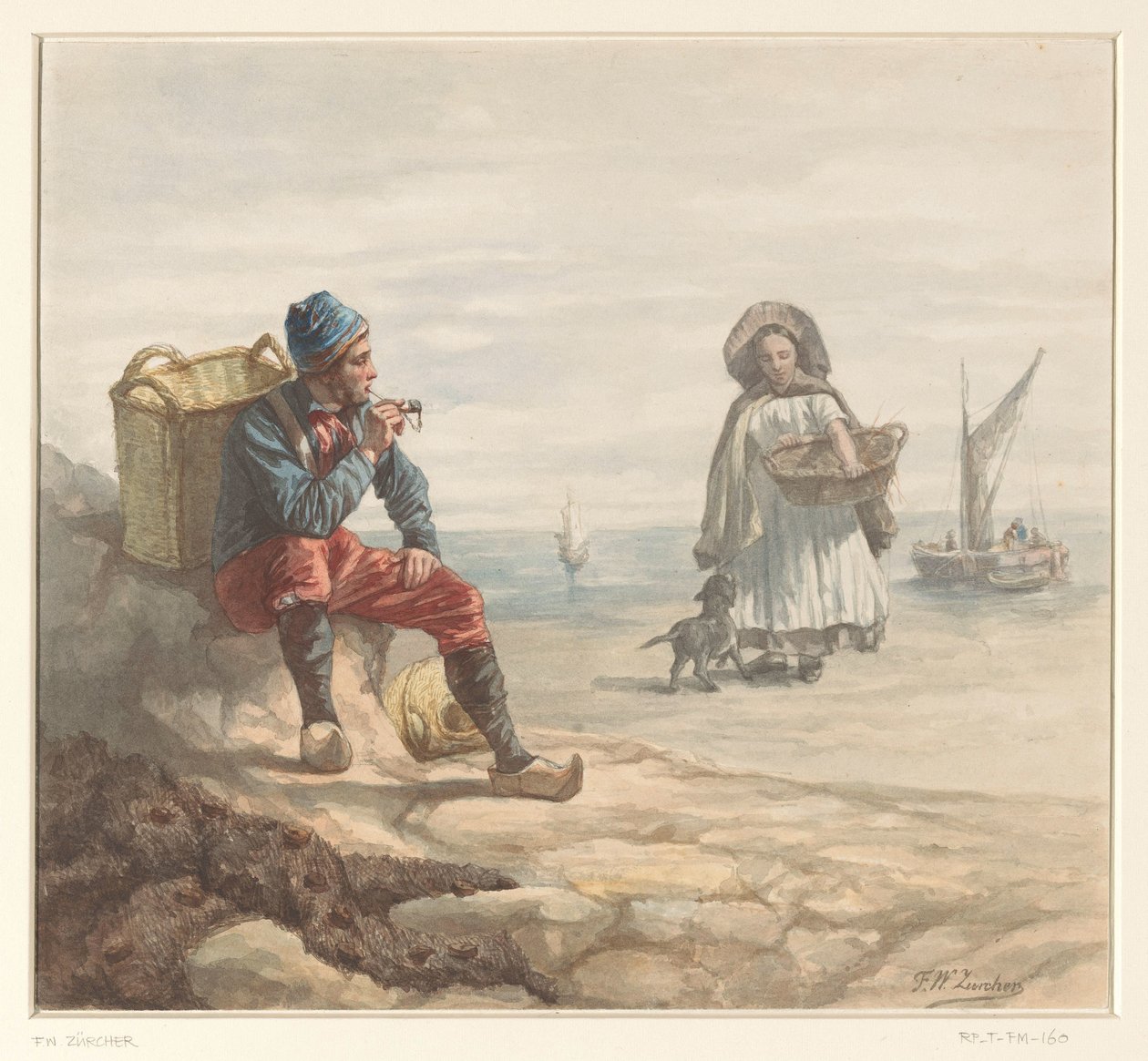 Sahilde balıkçılar by Frederik Willem Zürcher