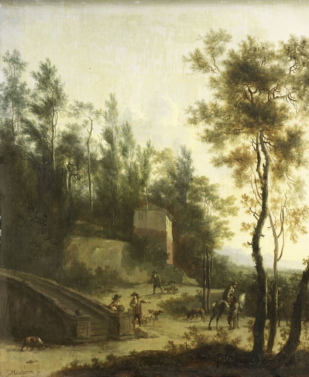 Avcılar ile İtalyan Manzarası by Frederik de Moucheron