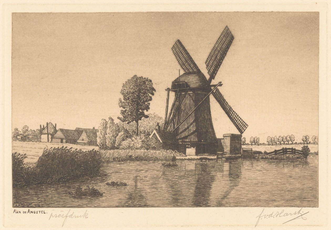 Korkuda (nesnedeki orijinal başlık) by Frederik van der Harst (signed by artist)