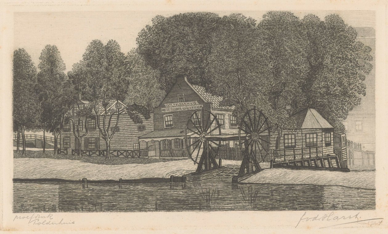 Polder House (nesne üzerindeki orijinal başlık) by Frederik van der Harst (signed by artist)