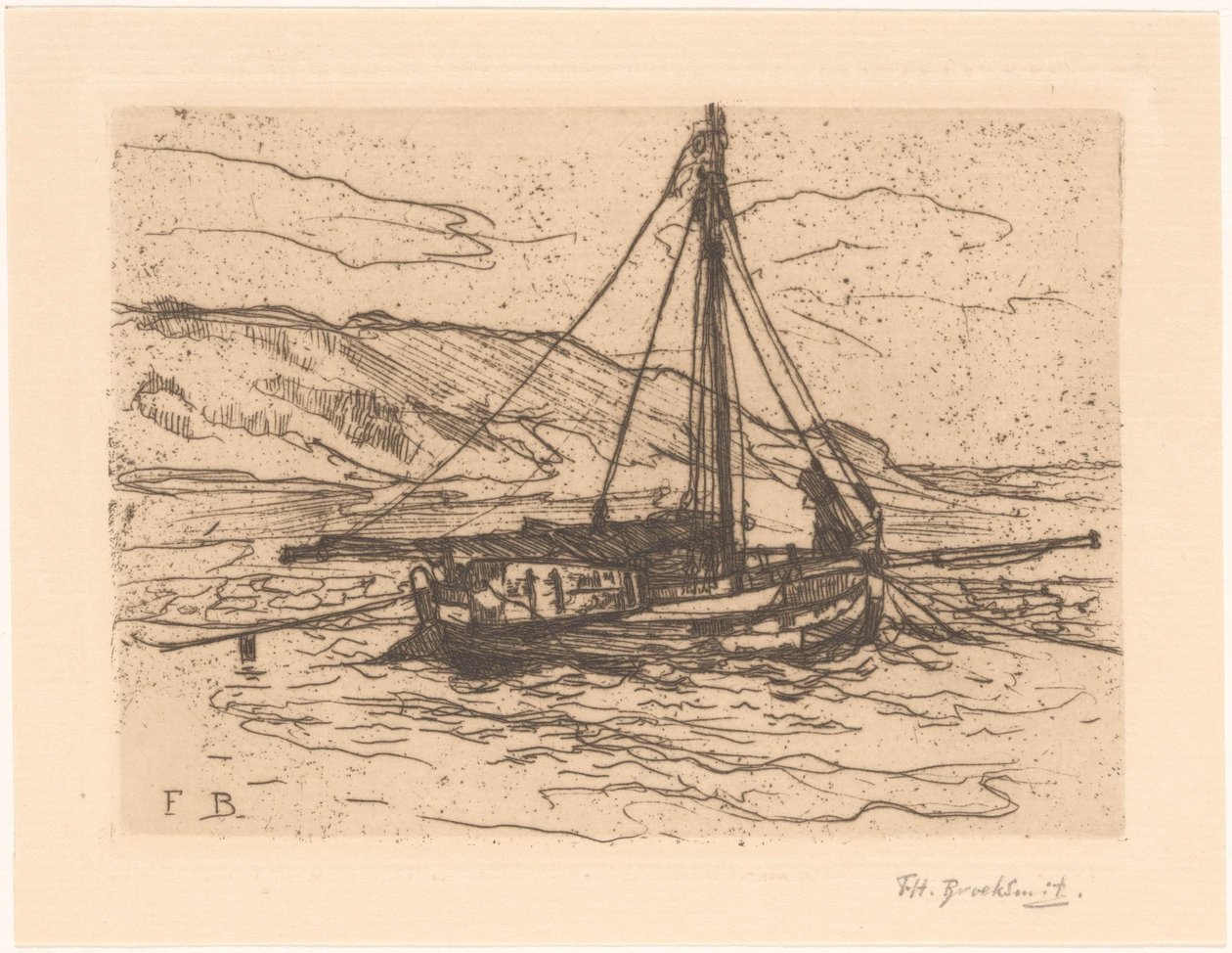 Denizde karides teknesi by Frederika Henriëtte Broeksmit (signed by artist)