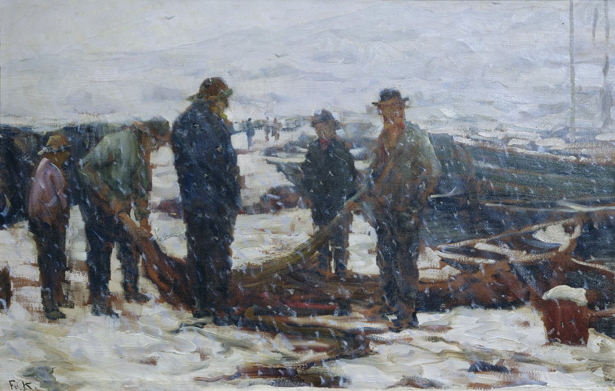 Balıkçılar, 1900 dolayları (tuval üzerine yağlı boya) by Fredrik Kolstoe