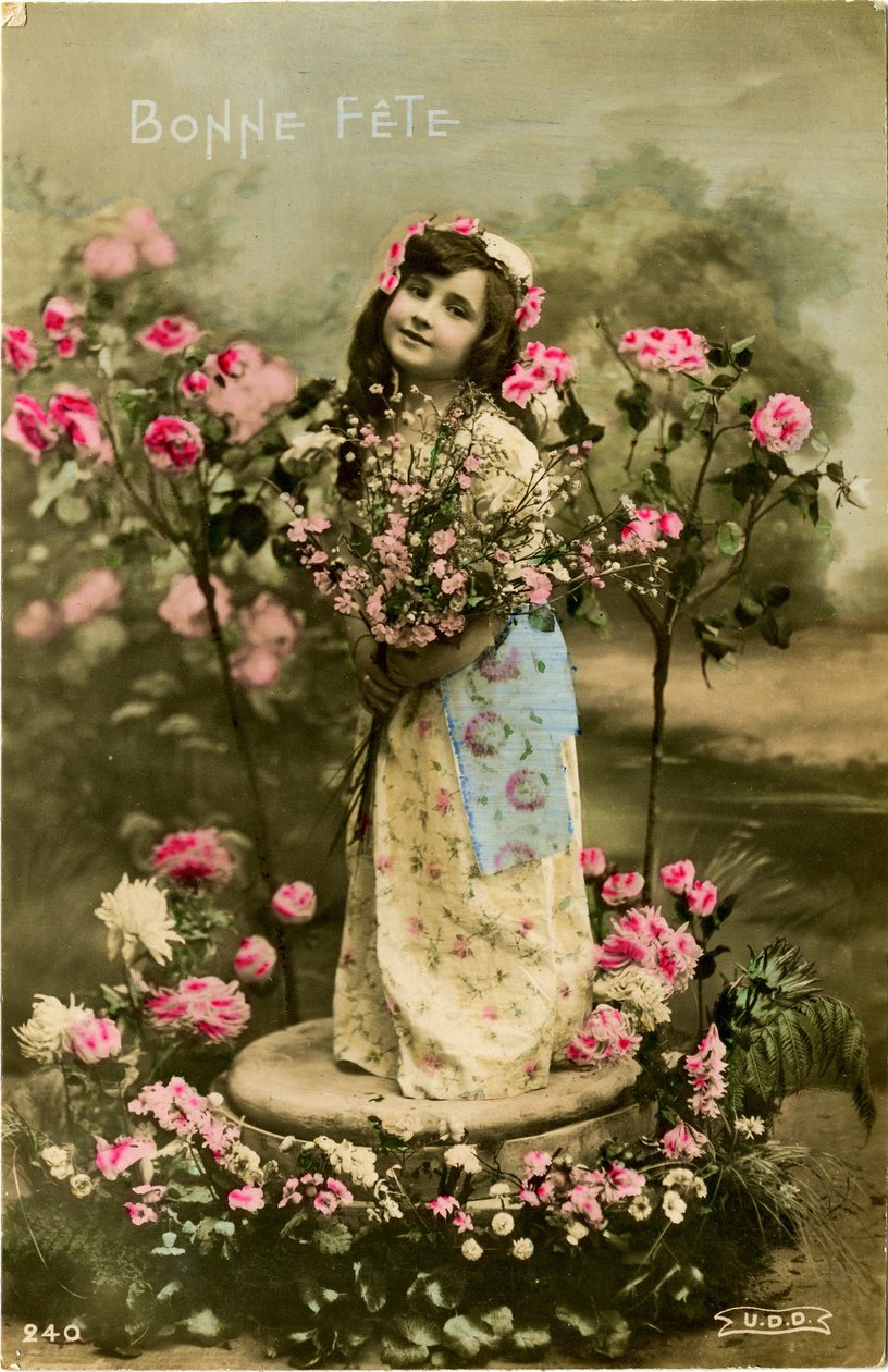 Bonne fete kartı, 1907 (renkli fotoğraf) by French Photographer
